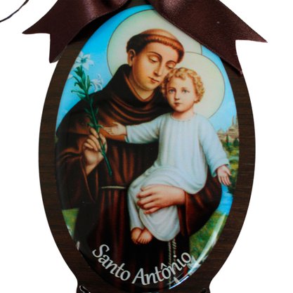 Adorno Oval Santo Antônio em MDF