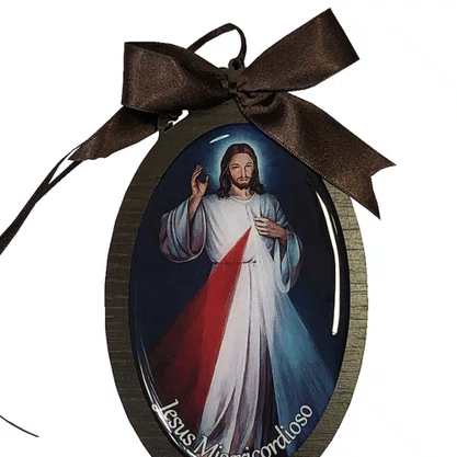 Adorno Oval Jesus Misericordioso em MDF