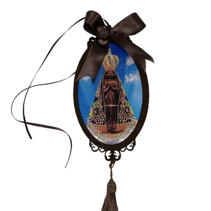 Adorno Oval Nossa Senhora Aparecida em MDF