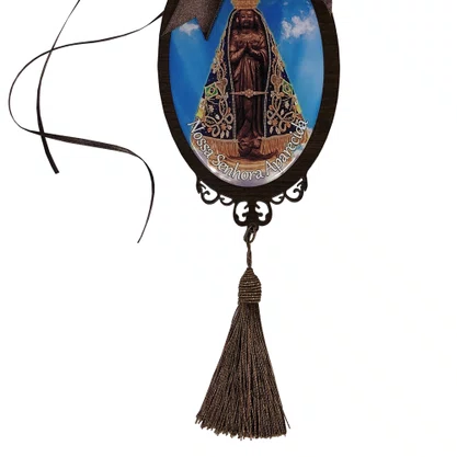 Adorno Oval Nossa Senhora Aparecida em MDF