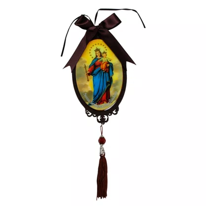Adorno Oval Nossa Senhora Auxiliadora em MDF