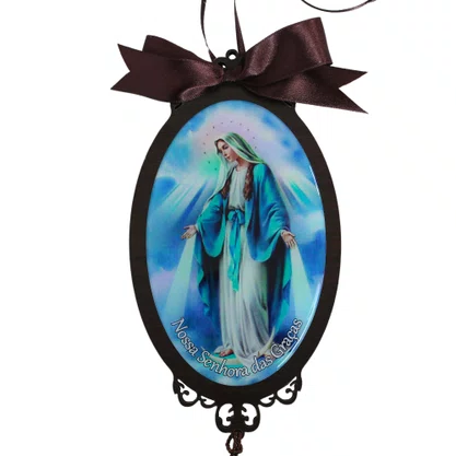 Adorno Oval Nossa Senhora das Graças em MDF