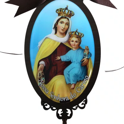 Adorno Oval Nossa Senhora do Carmo em MDF