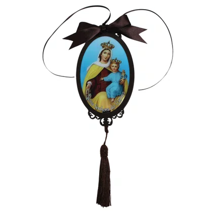 Adorno Oval Nossa Senhora do Carmo em MDF