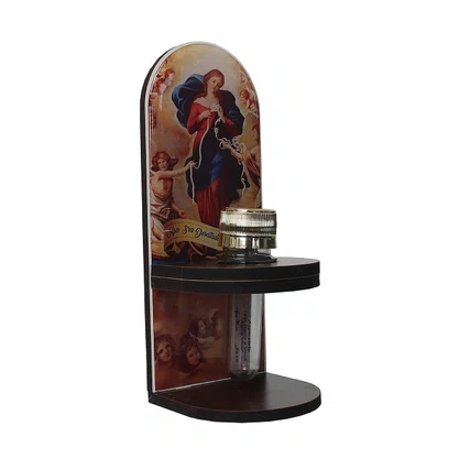 Adorno Porta Água Benta Nossa Senhora Desatadora de Nós - 20 x 8 cm