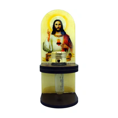 Adorno Porta Água Benta Sagrado Coração de Jesus e Maria - 20 x 8 cm