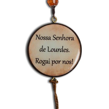 Adorno Duplo Redondo Nossa Senhora de Lourdes em MDF