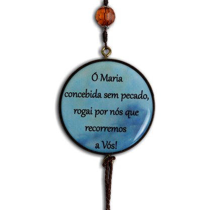 Adorno Duplo Redondo Nossa Senhora da Imaculada Conceição em MDF