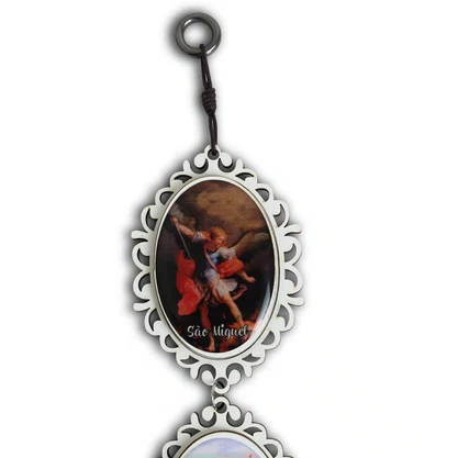 Adorno Triplo Oval Arcanjos em MDF