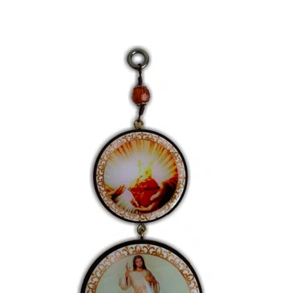 Adorno Triplo Redondo Jesus Misericordioso em MDF