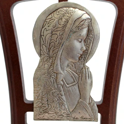 Adorno Virgem Mesa Prata Madeira - 16 cm
