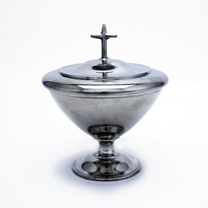Âmbula de Estanho Cromada Média 17 cm