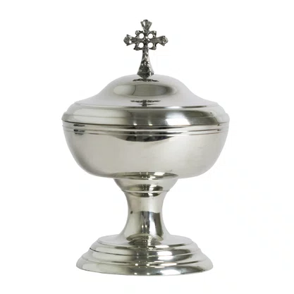 Âmbula de Estanho Cromada - 19 cm x 13 cm