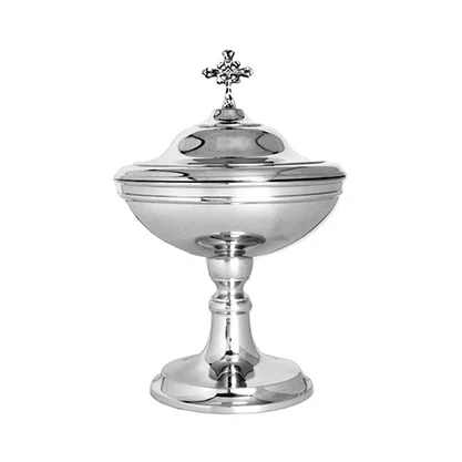 Âmbula de Estanho Cromada Franciscana Grande 24 cm