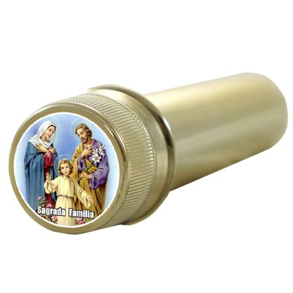 Aspersório Sagrada Família em Acrílico Dourado 14 x 4 cm