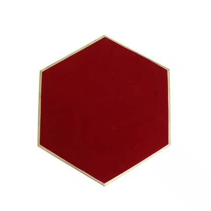 Base de Madeira para Imagem Dourado e Vermelho - 3 cm X 28 cm X 32 cm