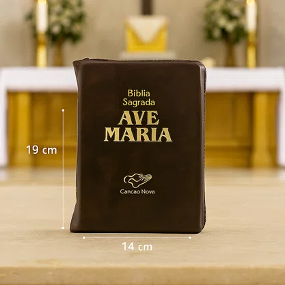 Bíblia Ave Maria Média com Ziper