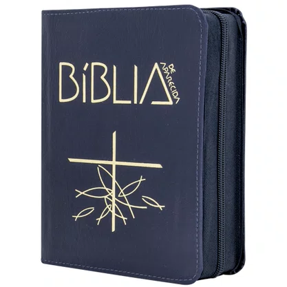 Biblia Sagrada de Aparecida Zíper Azul M