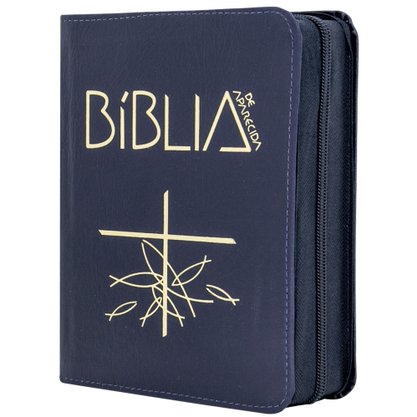 Biblia Sagrada de Aparecida Zíper Azul M
