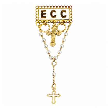 Bóton ECC Branco com Terço - 7,5 cm