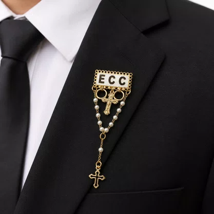 Bóton ECC Branco com Terço - 7,5 cm