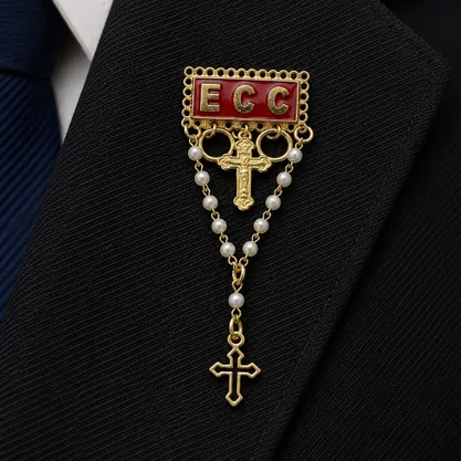 Boton ECC Vermelho com Terço 8 cm