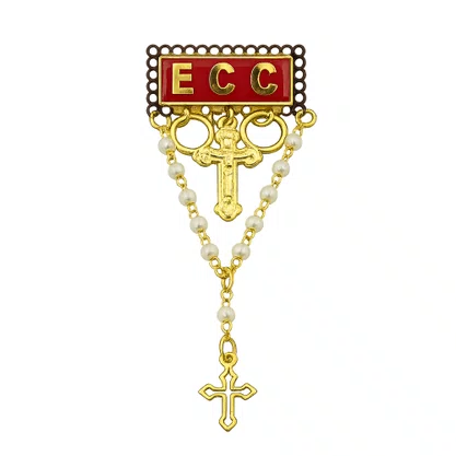 Boton ECC Vermelho com Terço 8 cm