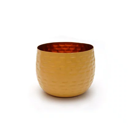 Cachepô em Metal Bege 7 cm
