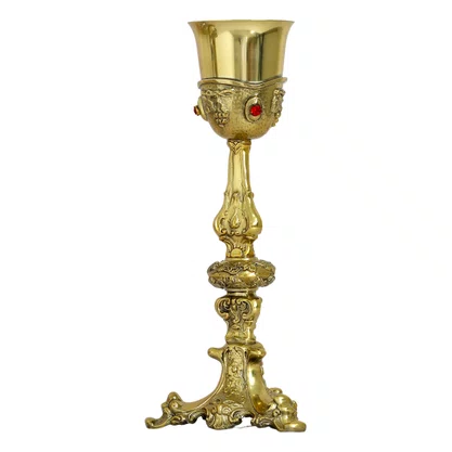 Cálice Barroco com Detalhes Trabalhados e Pedrarias - 31,5 cm