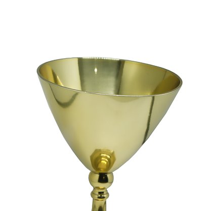 Cálice Base Octogonal Dourado 21CM