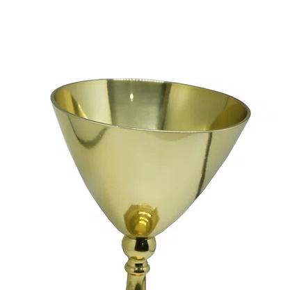 Cálice Base Octogonal Dourado 21CM