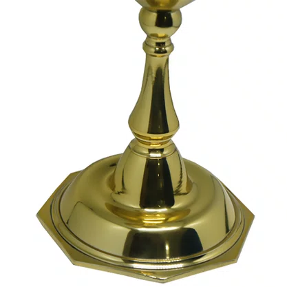 Cálice Base Octogonal Dourado 21CM