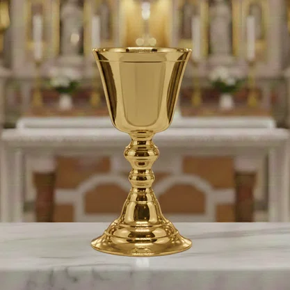 Cálice Dourado 17 cm altura x 8,5 cm diâmetro