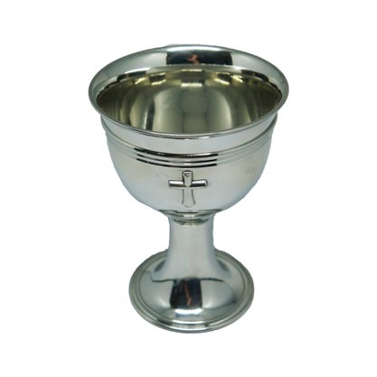 Calice Medio de Estanho Cromado Pequeno 13 Cm