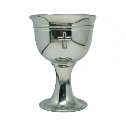 Calice Medio de Estanho Cromado Pequeno 13 Cm