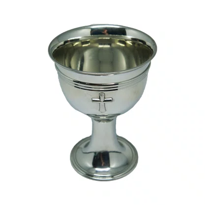 Calice Medio de Estanho Cromado Pequeno 13 Cm