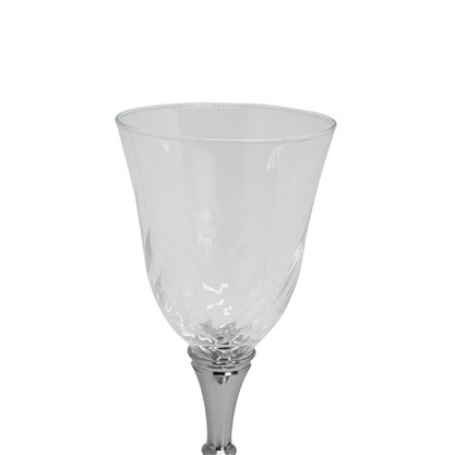 Cálice Octogonal Cristal Base Prata