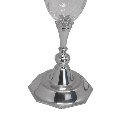 Cálice Octogonal Cristal Base Prata