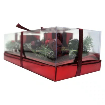 Candelabro com Arranjos de Natal Conjunto com Dois Vermelho