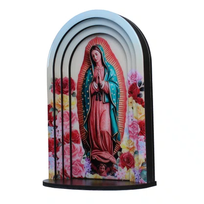 Capela 3D MDF Nossa Senhora Guadalupe - 24 cm x 16 cm