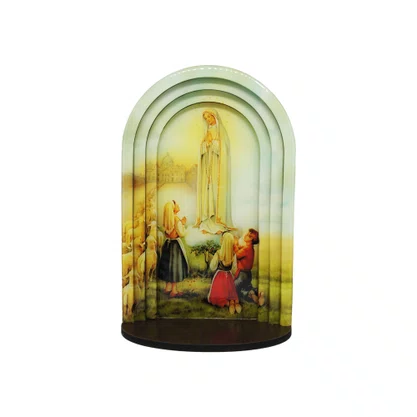 Capela 3d Resinada Nossa Senhora de Fátima - 24 Cm X 16 Cm