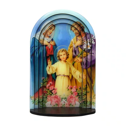 Capela 3d Resinada Sagrada Família - 24 Cm X 16 Cm