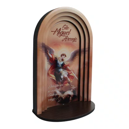 Capela 3d Resinada São Miguel Arcanjo - 24 Cm X 16 Cm