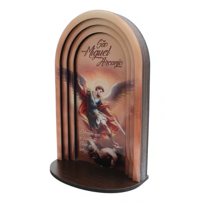 Capela 3d Resinada São Miguel Arcanjo - 24 Cm X 16 Cm