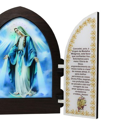Capela com Portas de Nossa Senhora Das Gracas - 18 Cm X 26 Cm