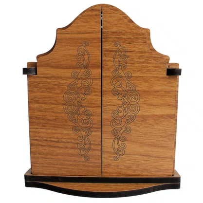 Capela com Porta Desenhada de São Miguel Arcanjo Mdf - 17 cm X 14 cm
