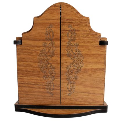 Capela com Porta Desenhada de São Miguel Arcanjo Mdf - 17 cm X 14 cm