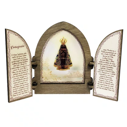 Capela com porta MDF de Nossa Senhora Aparecida - 18 cm x 26 cm