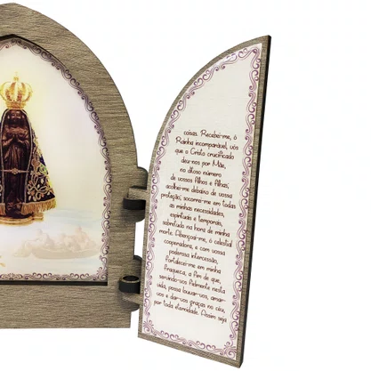 Capela com porta MDF de Nossa Senhora Aparecida - 18 cm x 26 cm