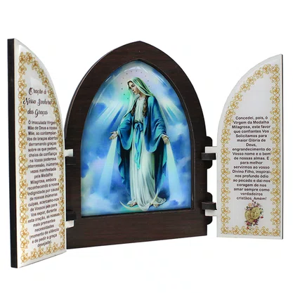 Capela com Portas de Nossa Senhora Das Gracas - 18 Cm X 26 Cm